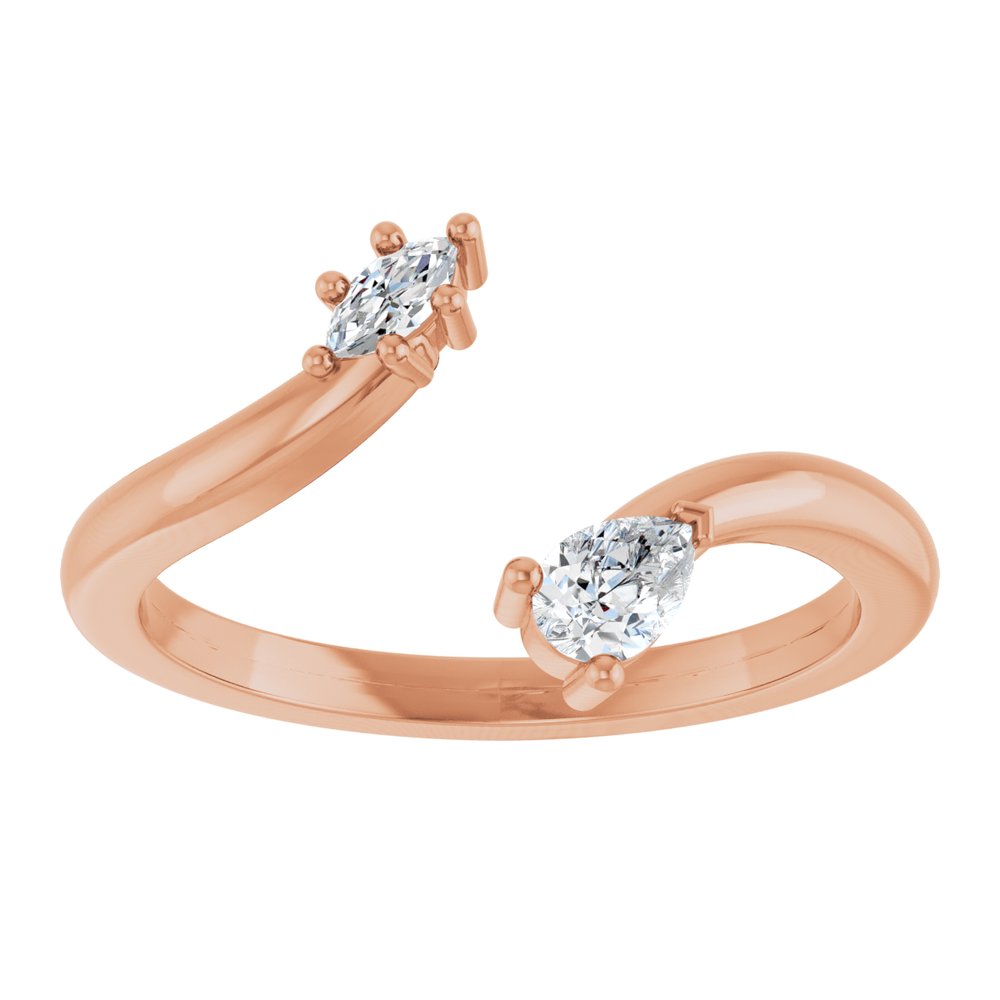 14K Rose 1/5 CTW Natural Diamond Negative Space Ring