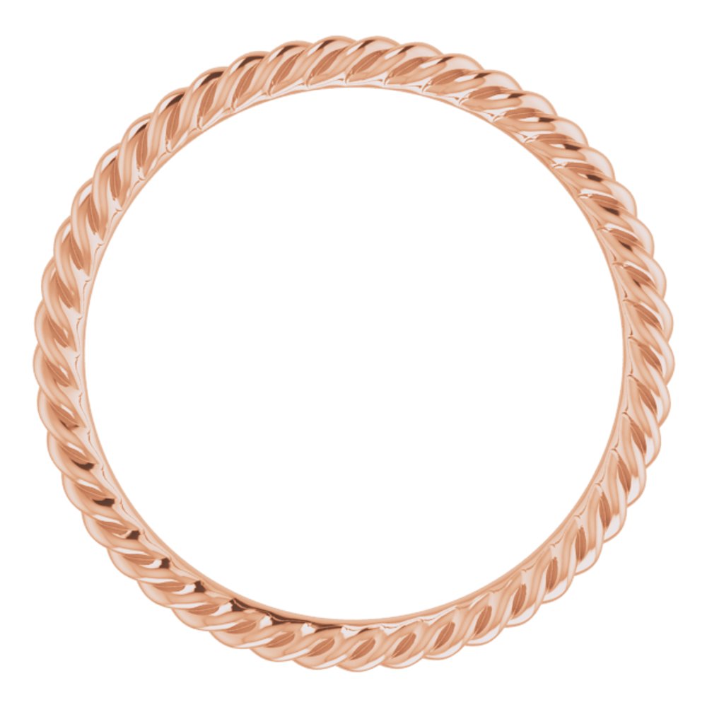 14K Rose 2 mm Skinny Rope Band Size 6.5