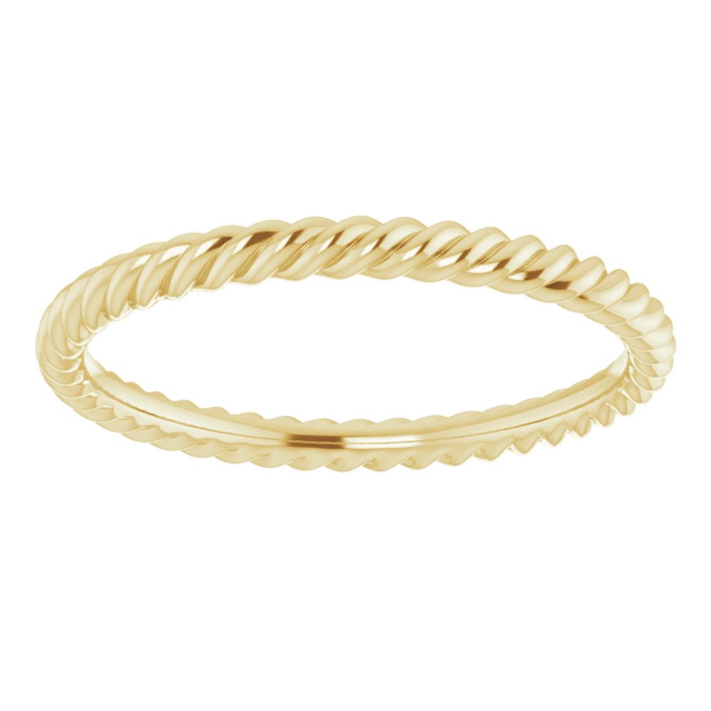 10K Yellow Gold 2 mm Skinny Rope Band Size 7