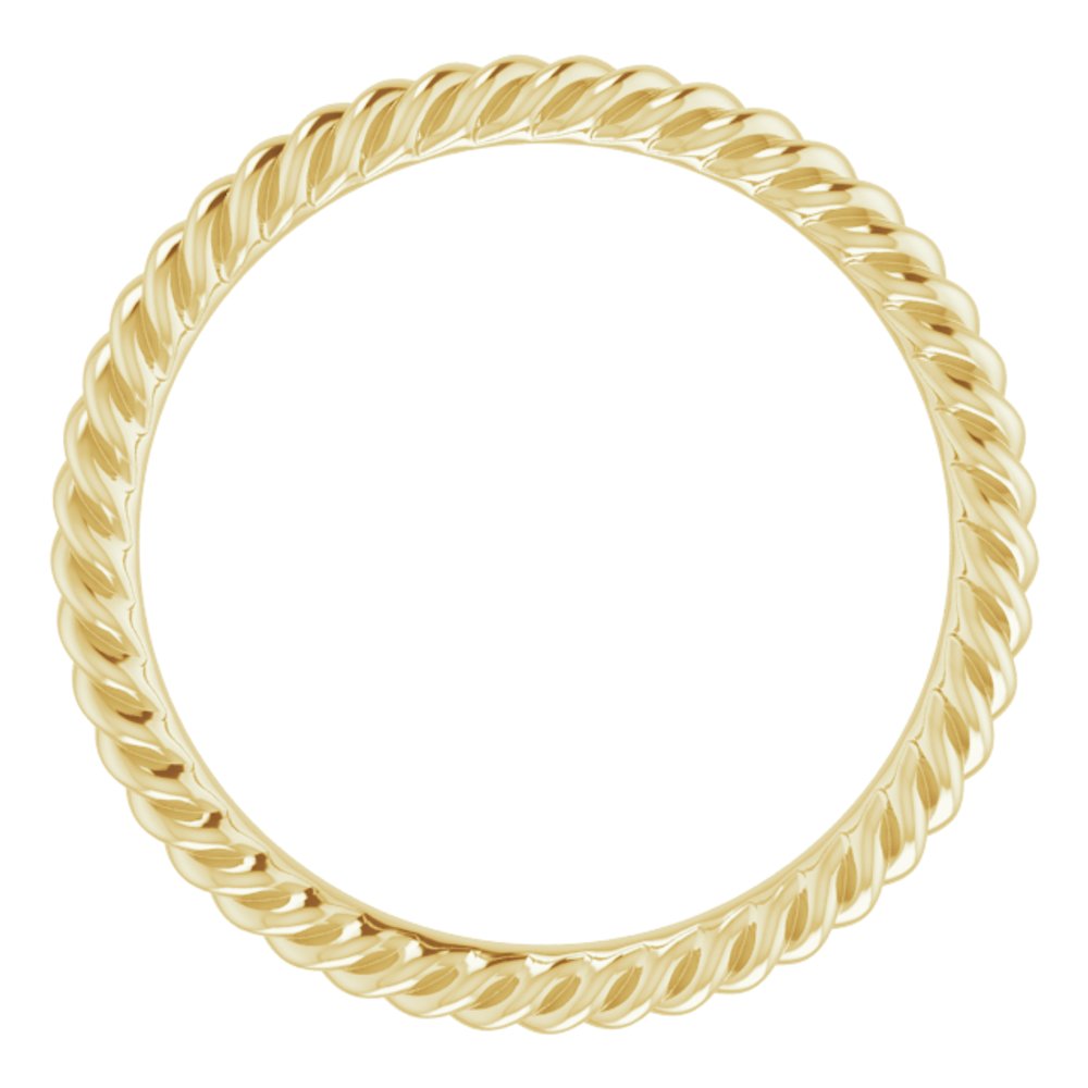 14K Yellow Gold 2 mm Skinny Rope Band Size 4