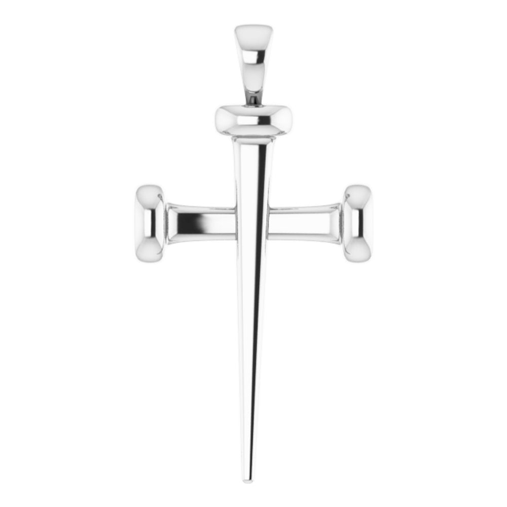 Sterling Silver 28x14.71 mm Nail Cross Pendant