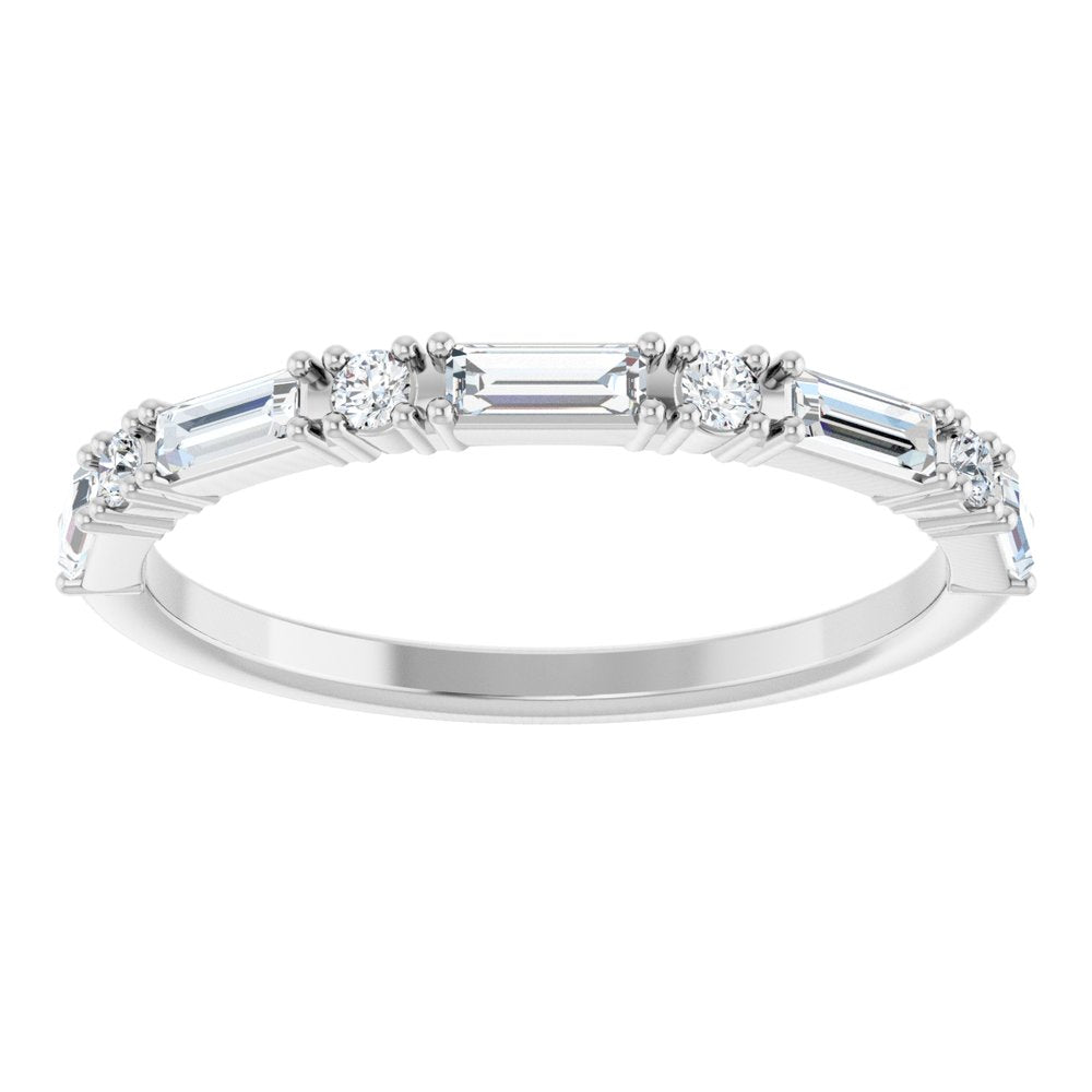 14K White 3/8 CTW Natual Diamond Anniversary Band
