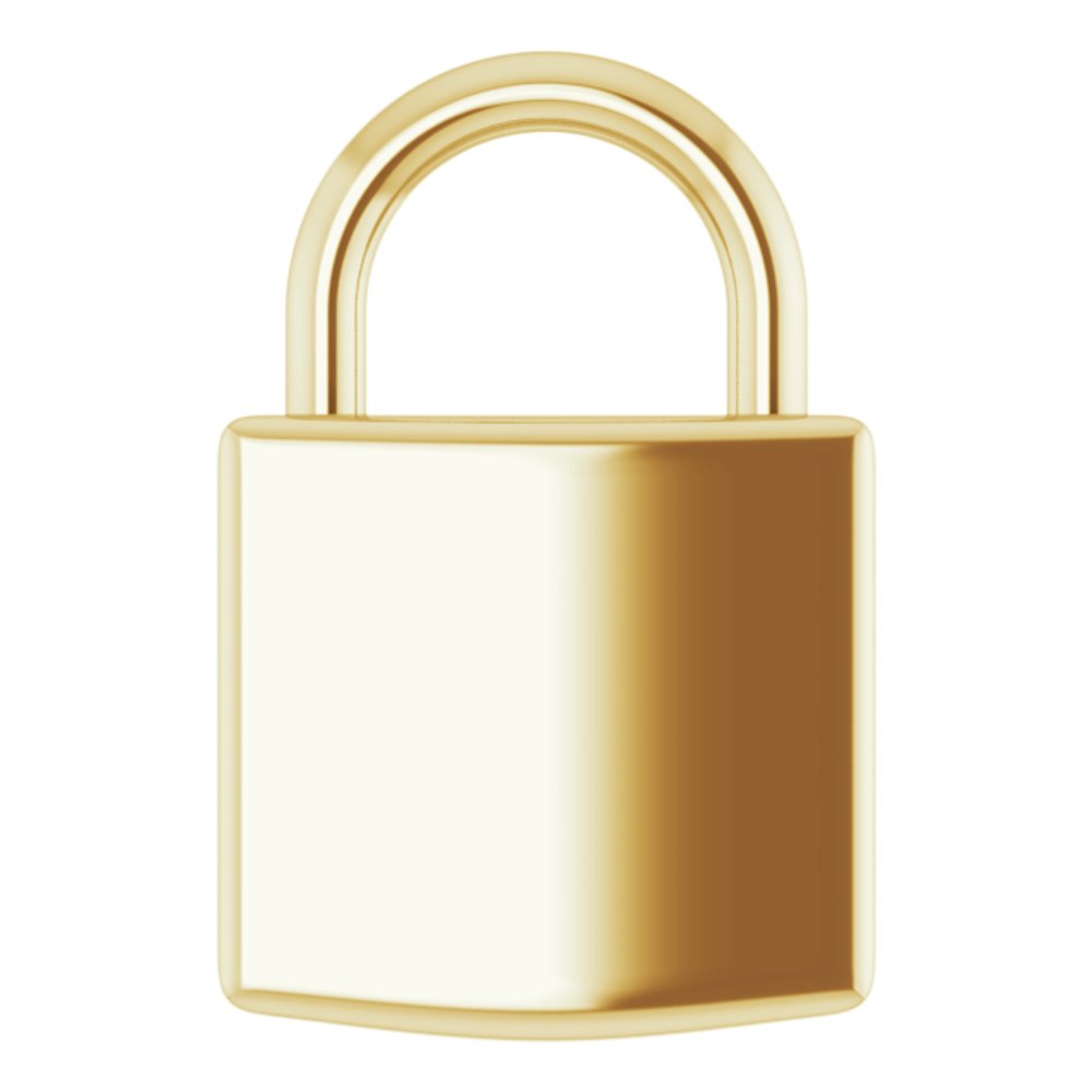 14K Yellow Gold Engravable Lock Pendant