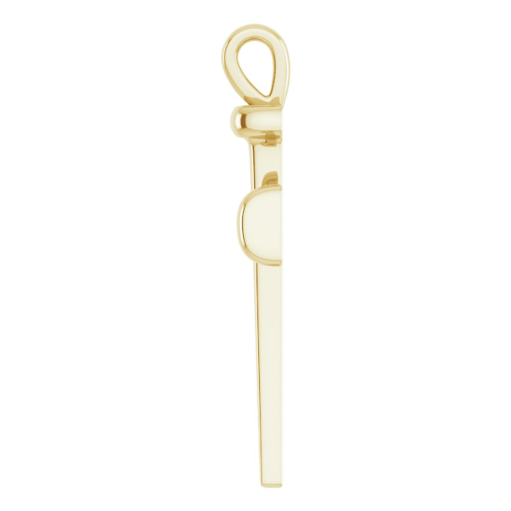 14K Yellow Gold 28x14.71 mm Nail Cross Pendant