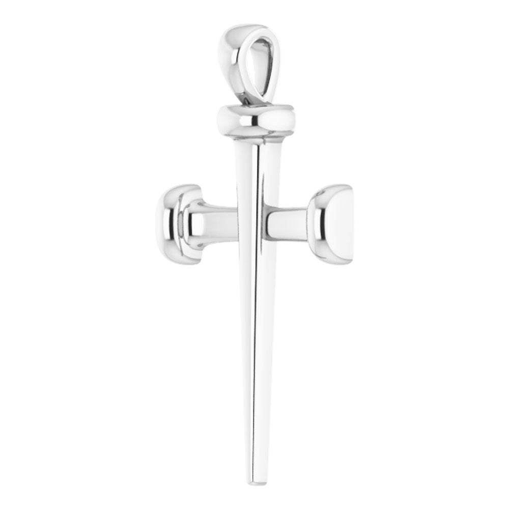 Sterling Silver 28x14.71 mm Nail Cross Pendant