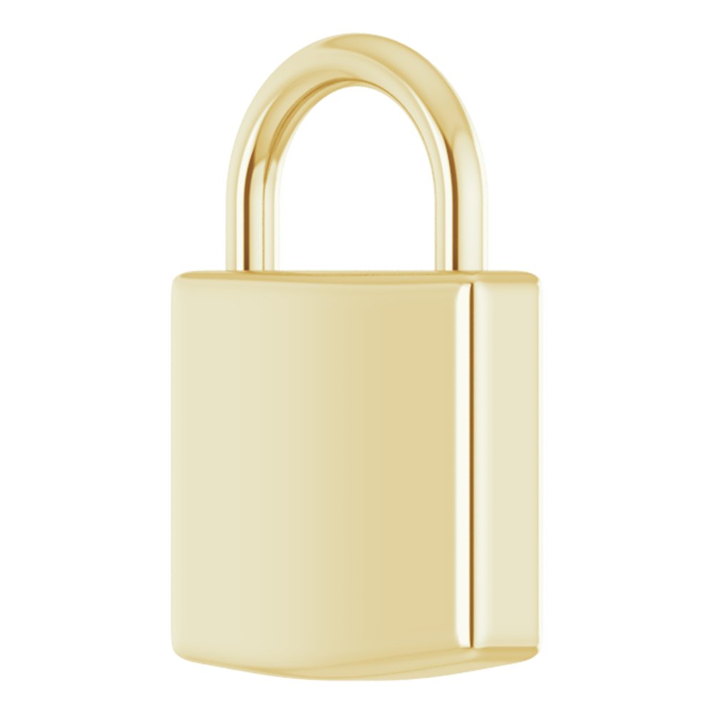14K Yellow Gold Engravable Lock Pendant