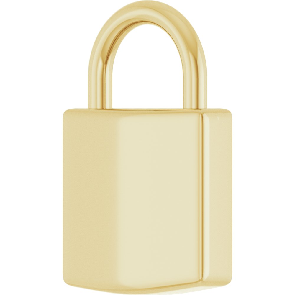 14K Yellow Gold Engravable Lock Pendant