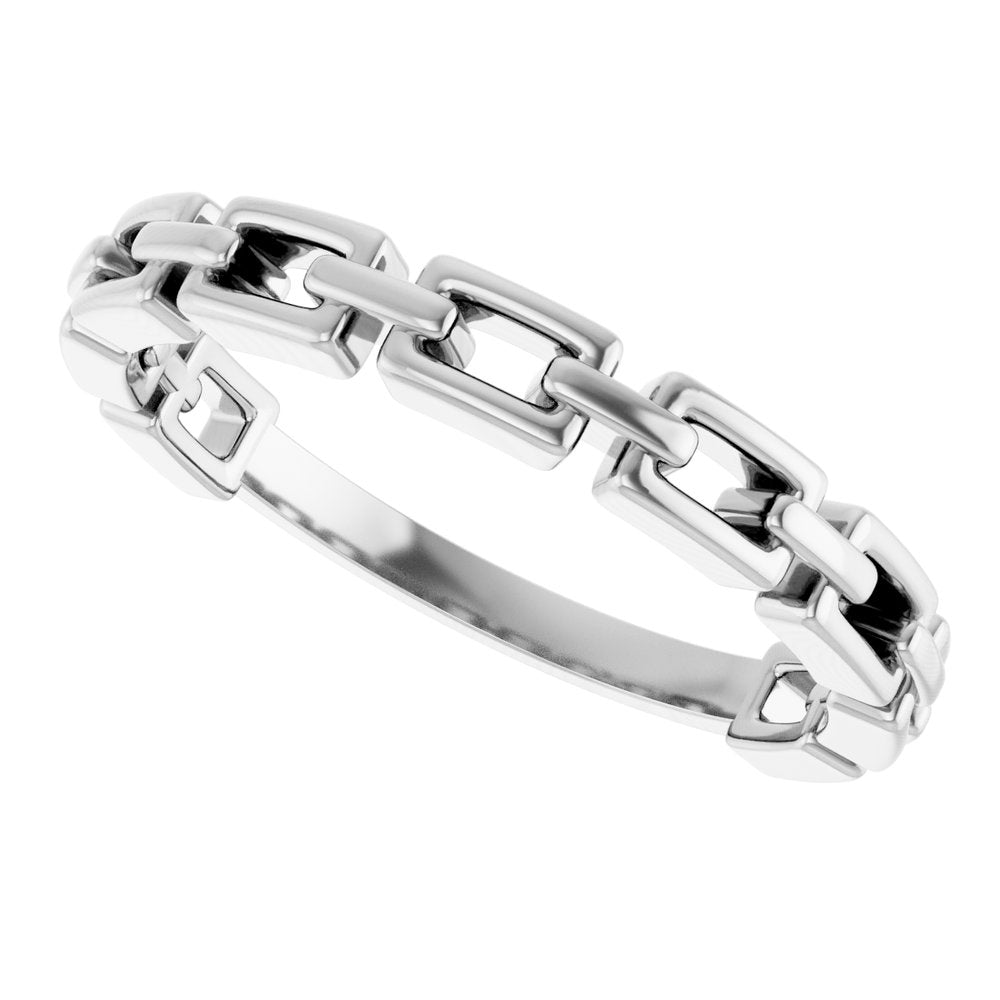 14K White Gold Chain Link Ring