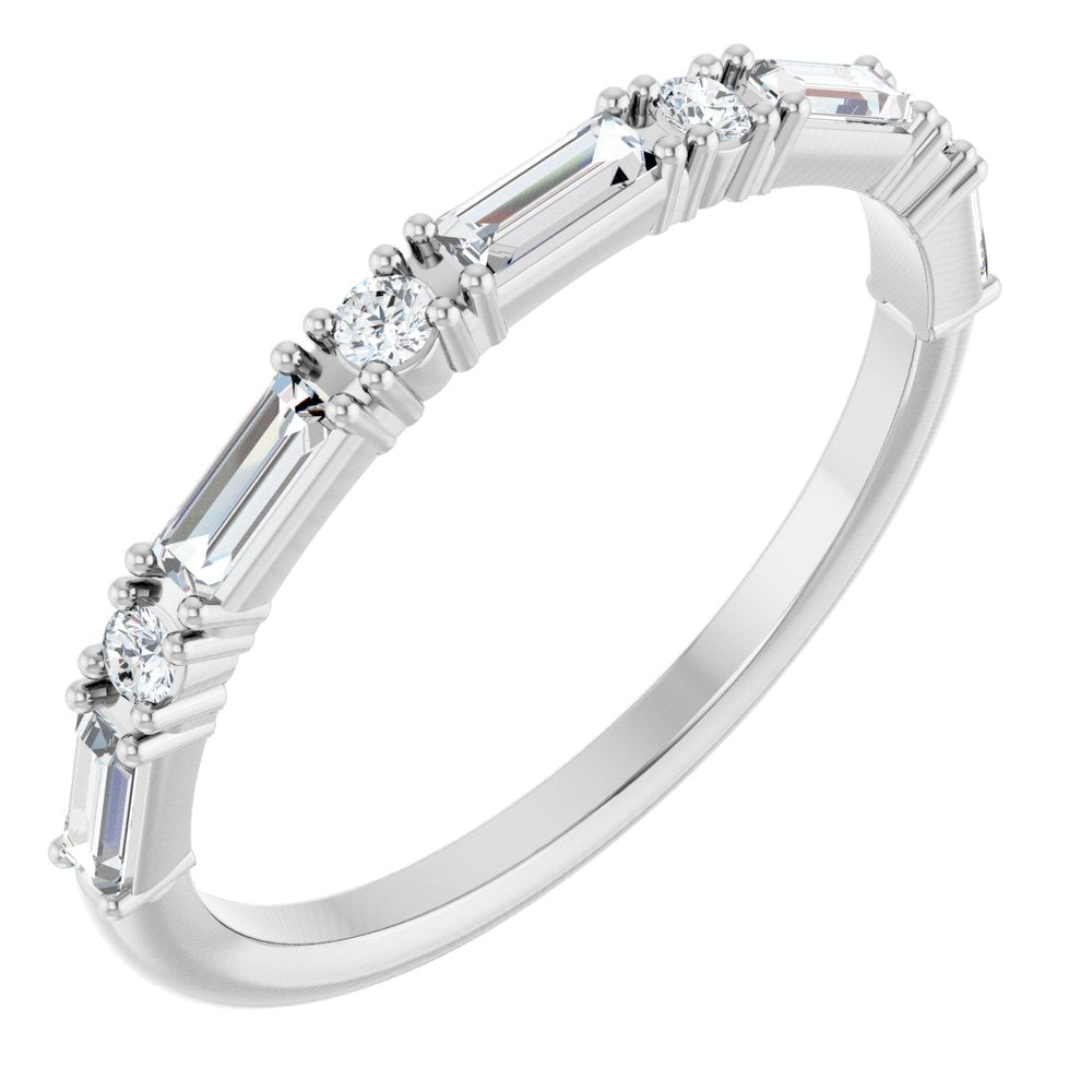 14K White 3/8 CTW Natual Diamond Anniversary Band