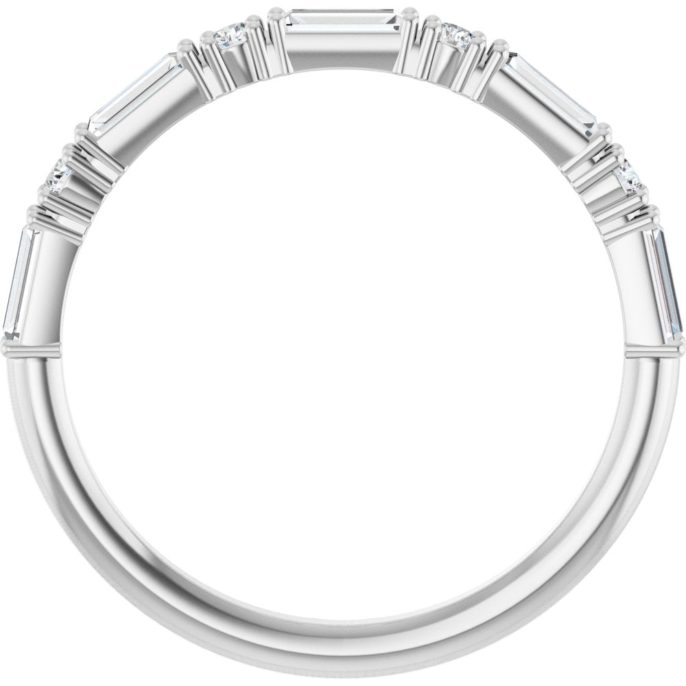 14K White 3/8 CTW Natual Diamond Anniversary Band