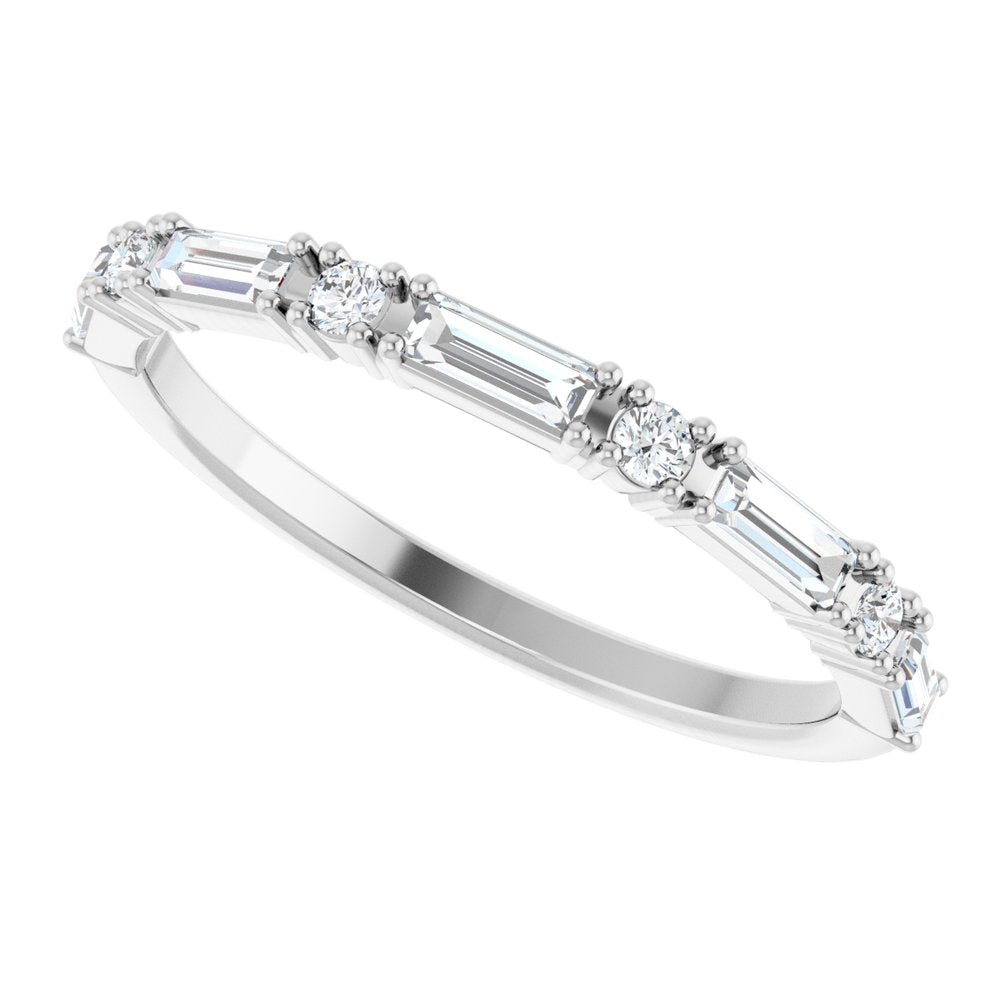 14K White 3/8 CTW Natual Diamond Anniversary Band