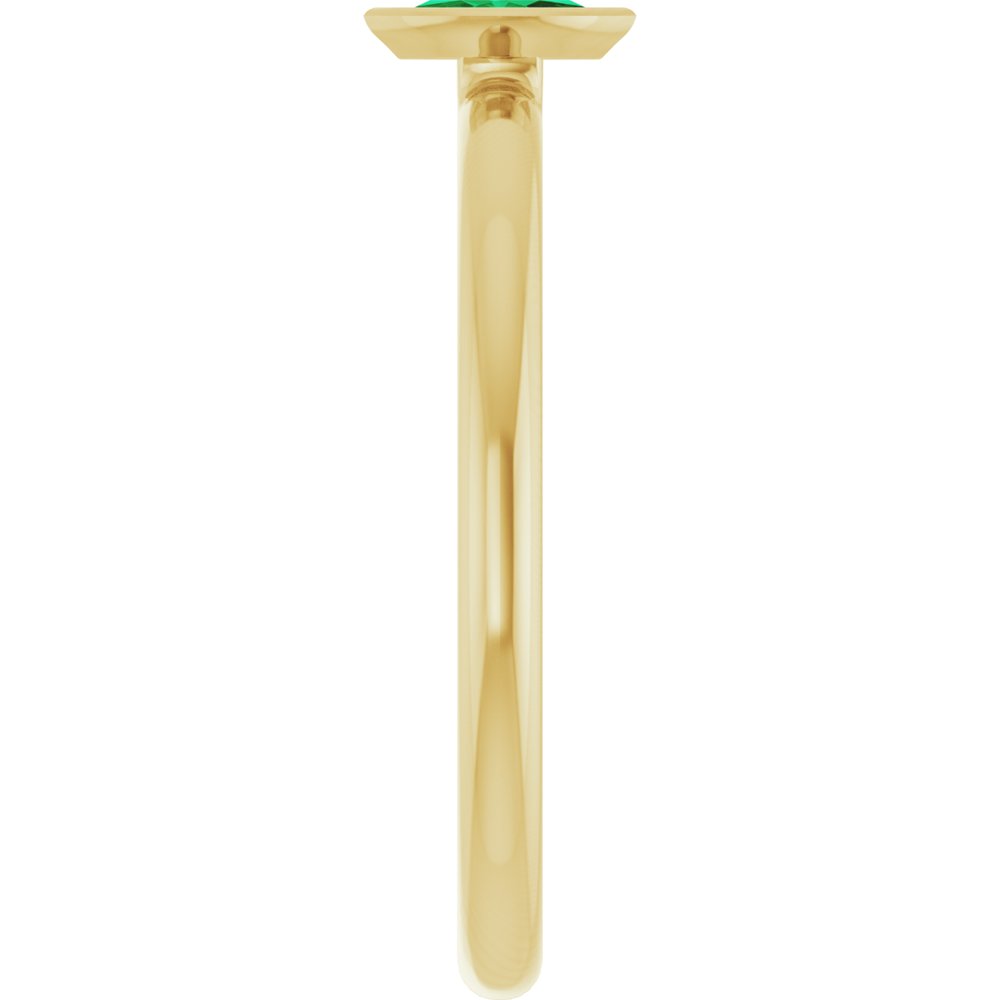 14K Yellow Gold Lab-Grown Emerald Stackable Ring