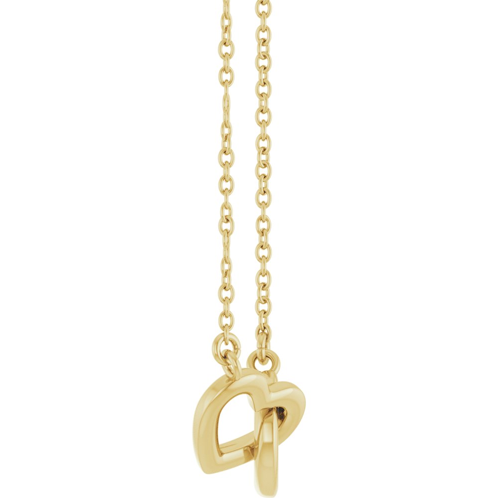 14K Rose Gold Interlocking Heart 16" Necklace