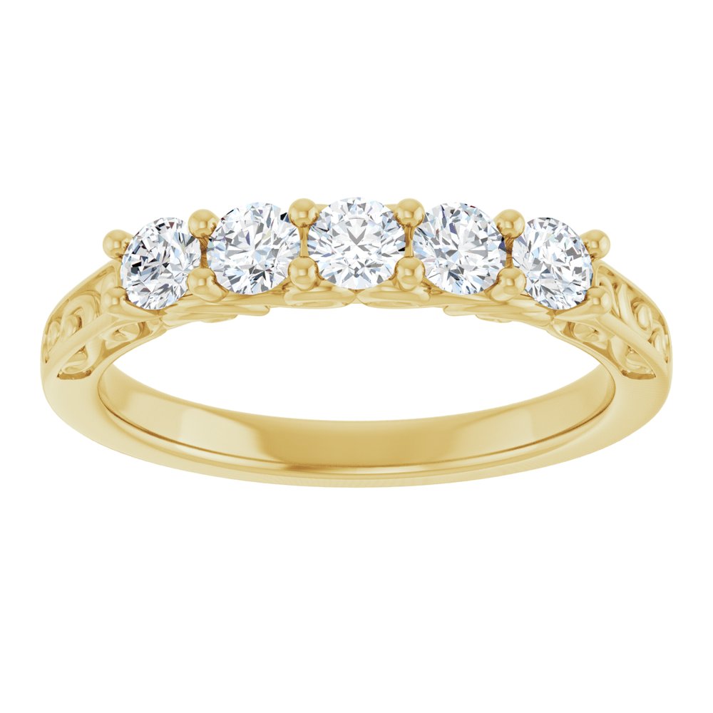 14K Yellow 1/2 CTW Lab-Grown Diamond Anniversary Band
