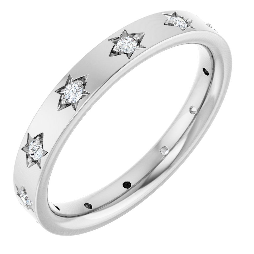 14K White 1/6 CTW Natural Diamond Eternity Band Size 7