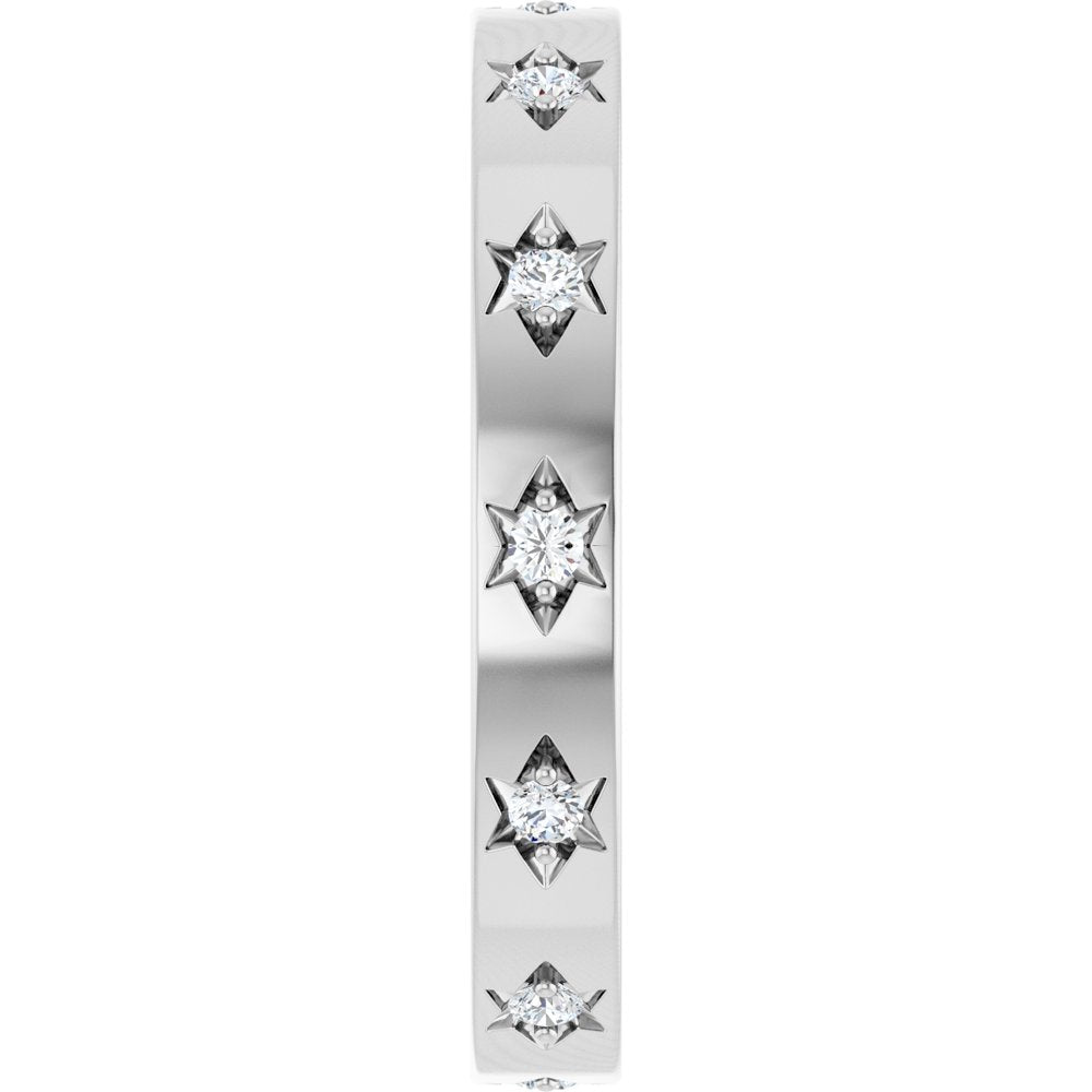 14K White 1/6 CTW Natural Diamond Eternity Band Size 7