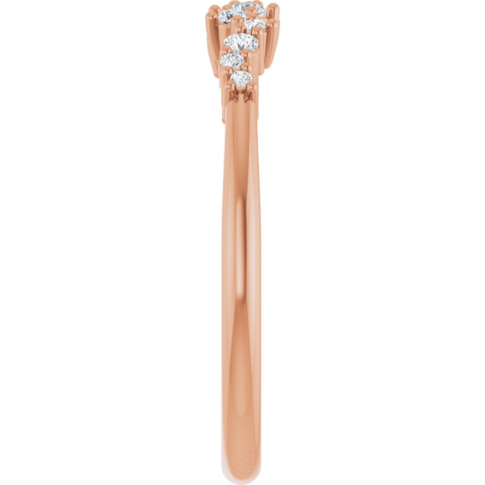 14K Rose 1/6 CTW Natural Diamond Stackable Ring