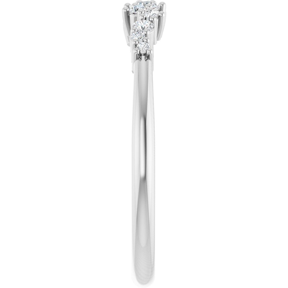 14K White Gold 1/6 CTW Natural Diamond Stackable Ring