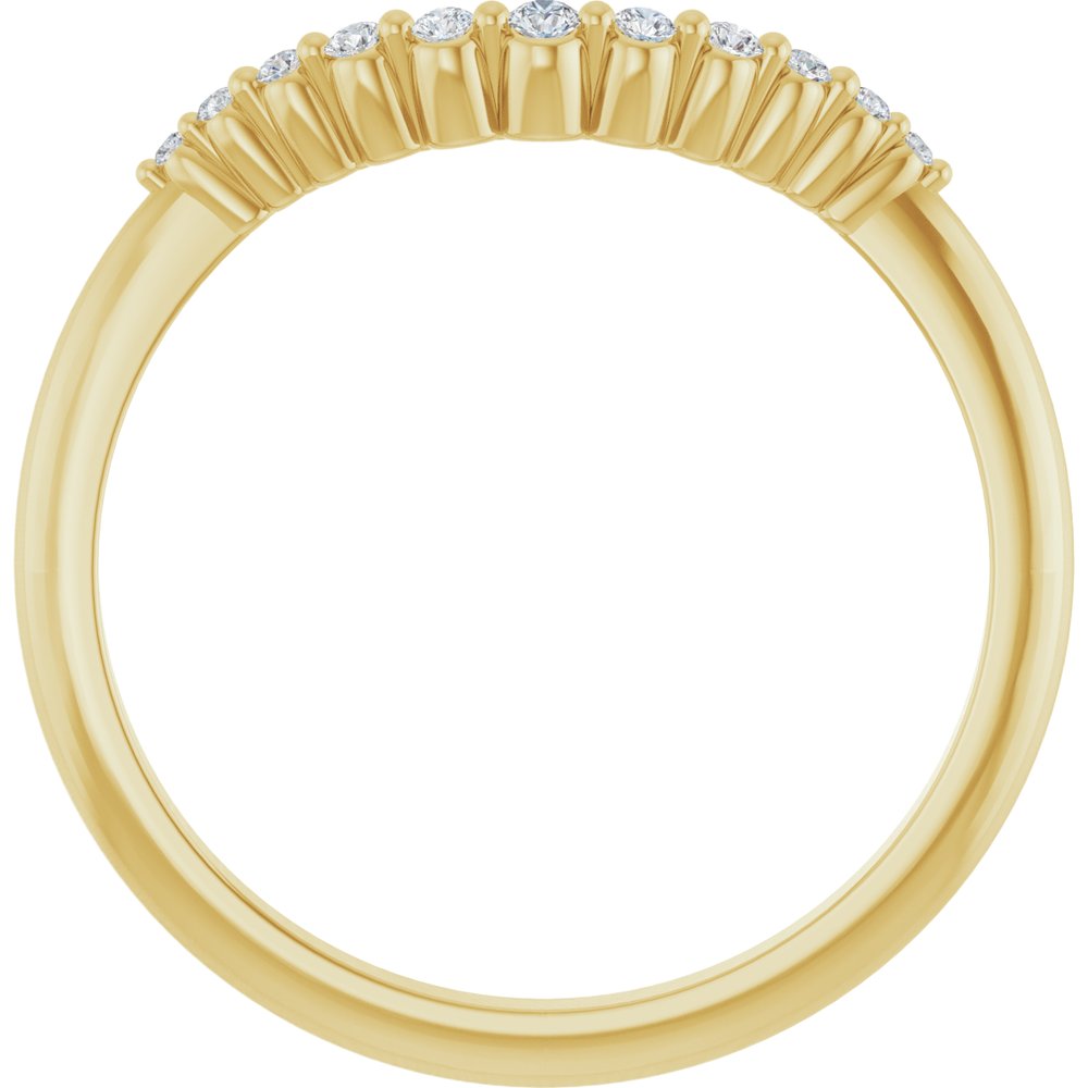 14K Yellow Gold .08 CTW Natural Diamond Contour Band