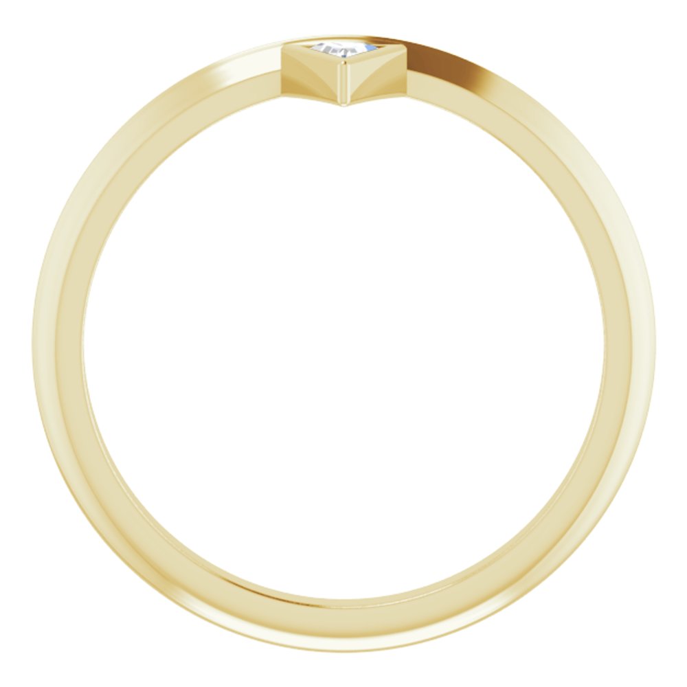 14K Yellow Gold .06 CT Natural Diamond Stackable Ring
