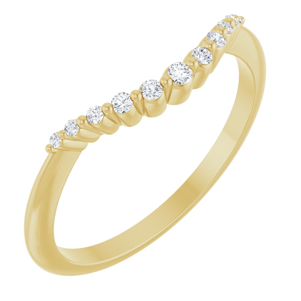 14K Yellow Gold .08 CTW Natural Diamond Contour Band