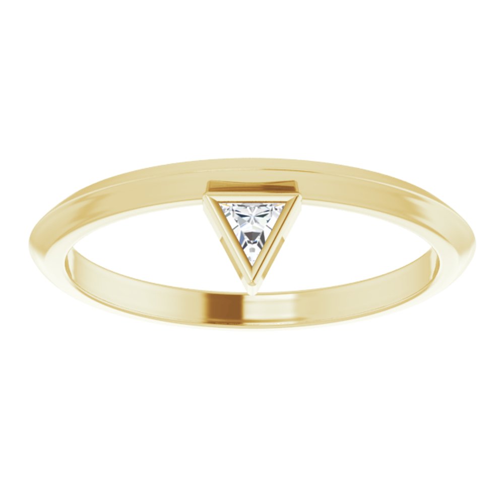 14K Yellow Gold .06 CT Natural Diamond Stackable Ring