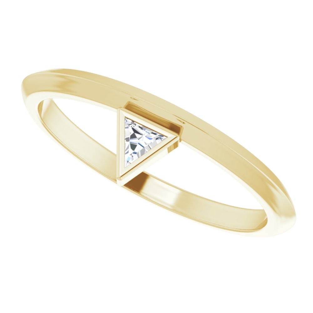 14K Yellow Gold .06 CT Natural Diamond Stackable Ring