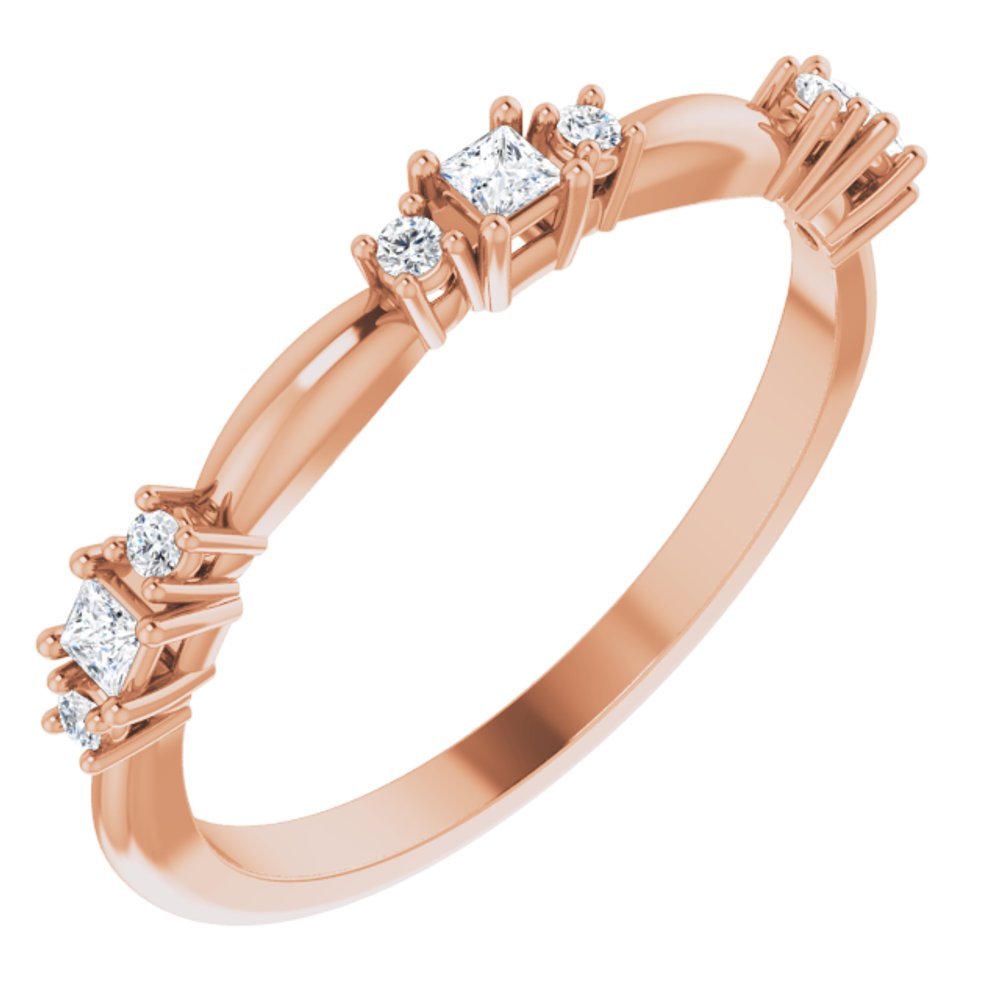 14K Rose Gold 1/6 CTW Natural Diamond Stackable Ring