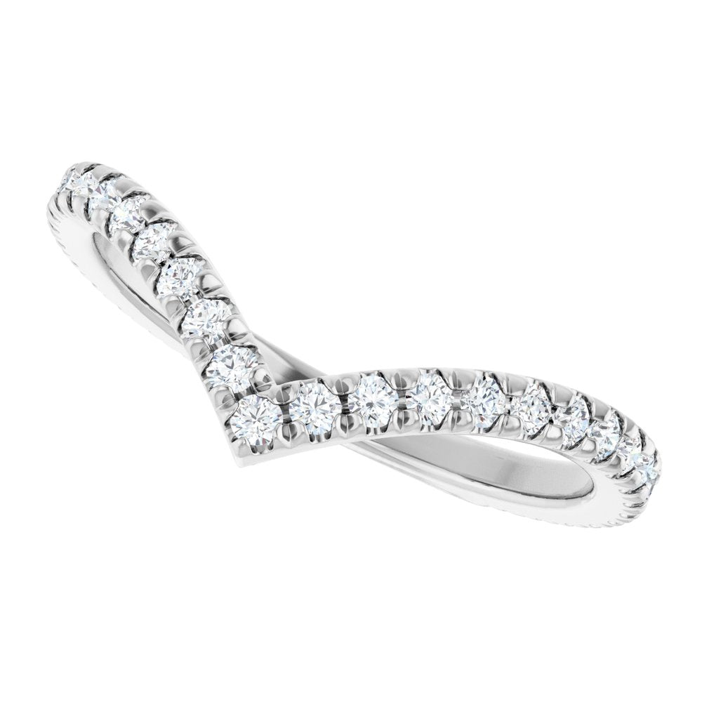 14K White Gold 3/8 CTW Lab-Grown Diamond Contour Band