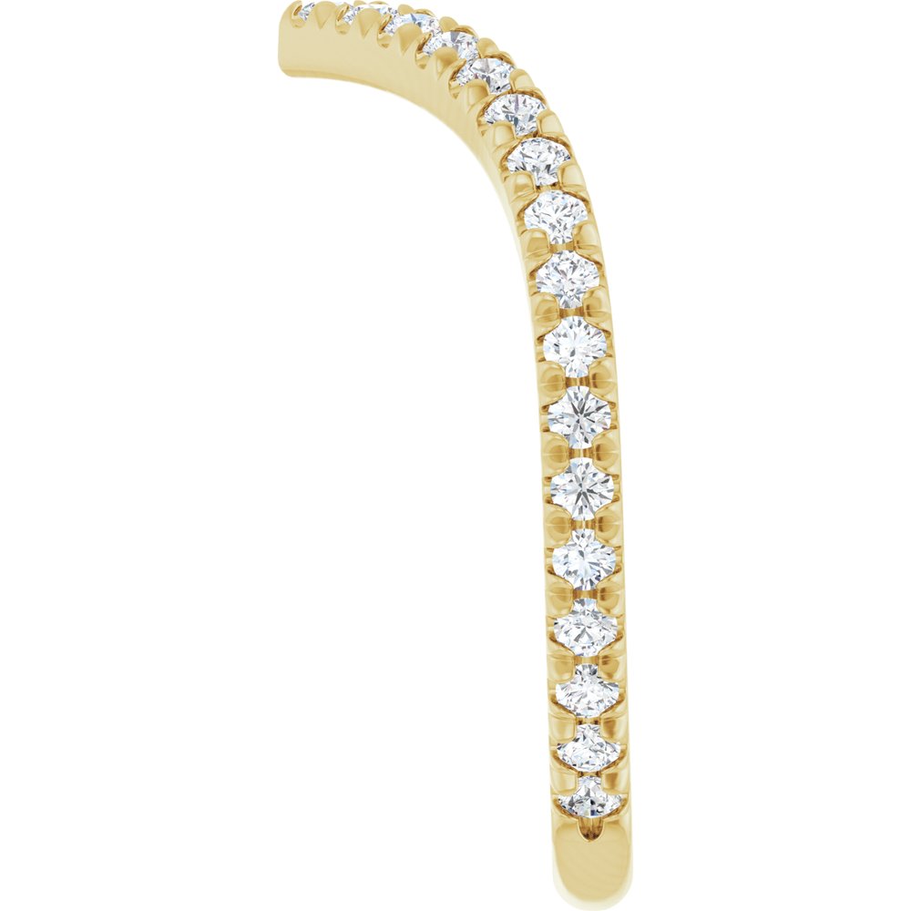 14K Yellow Gold 3/8 CTW Natural Diamond French-Set Contour Band
