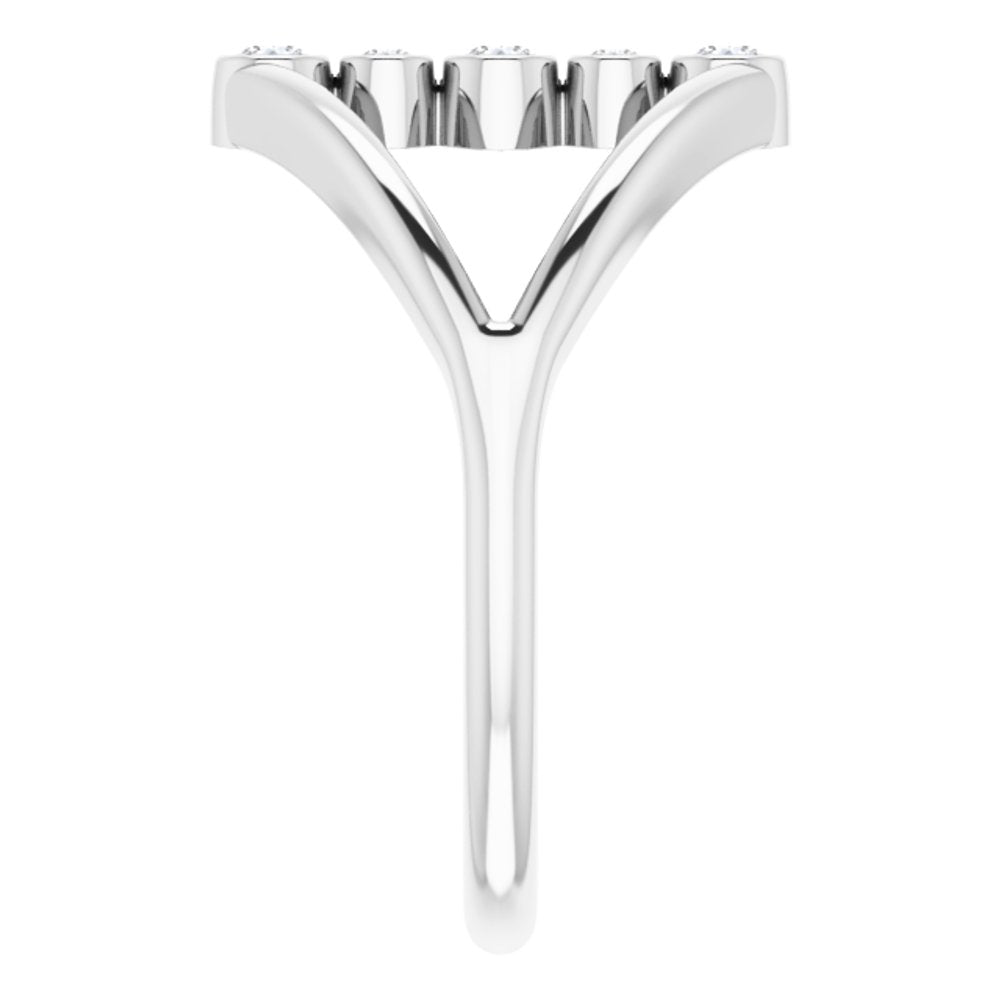 14K White Gold 1/8 CTW Natural Diamond Geometric Ring