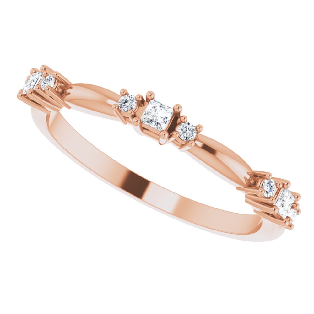 14K Rose 1/6 CTW Natural Diamond Stackable Ring