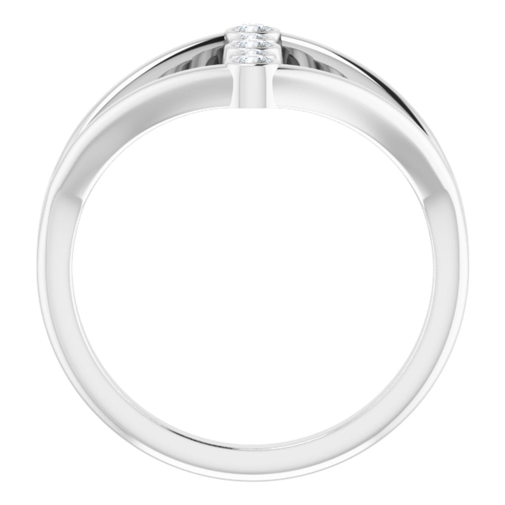 14K White Gold 1/8 CTW Natural Diamond Geometric Ring