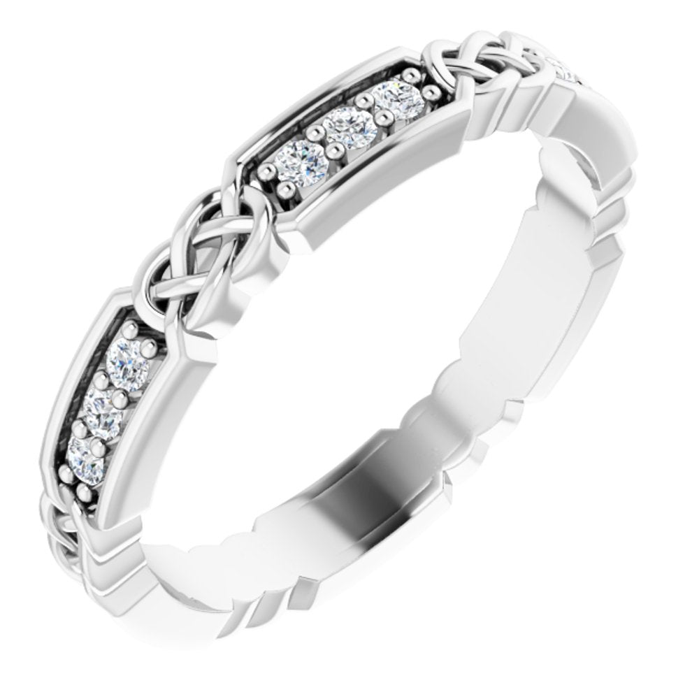 14K White Gold 1/4 CTW Natural Diamond Eternity Band Size 7