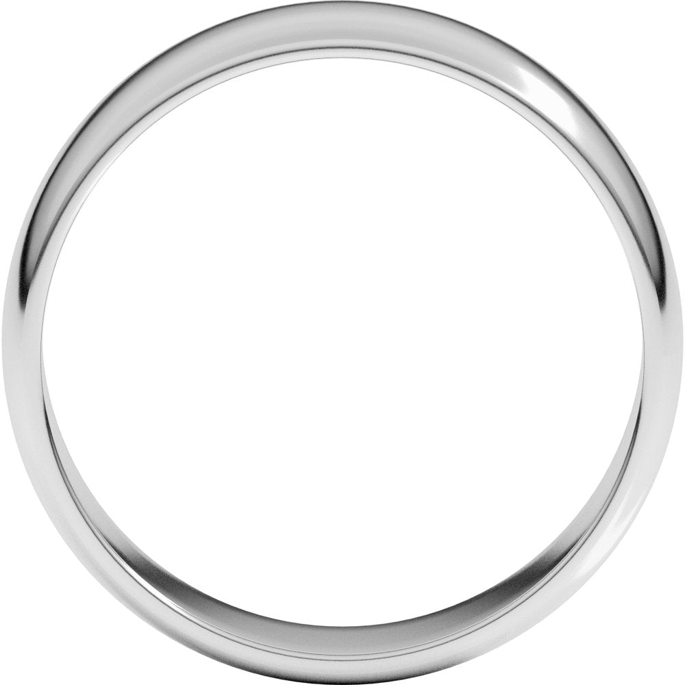 10K White Gold 6 mm Lightweight Half Round Band