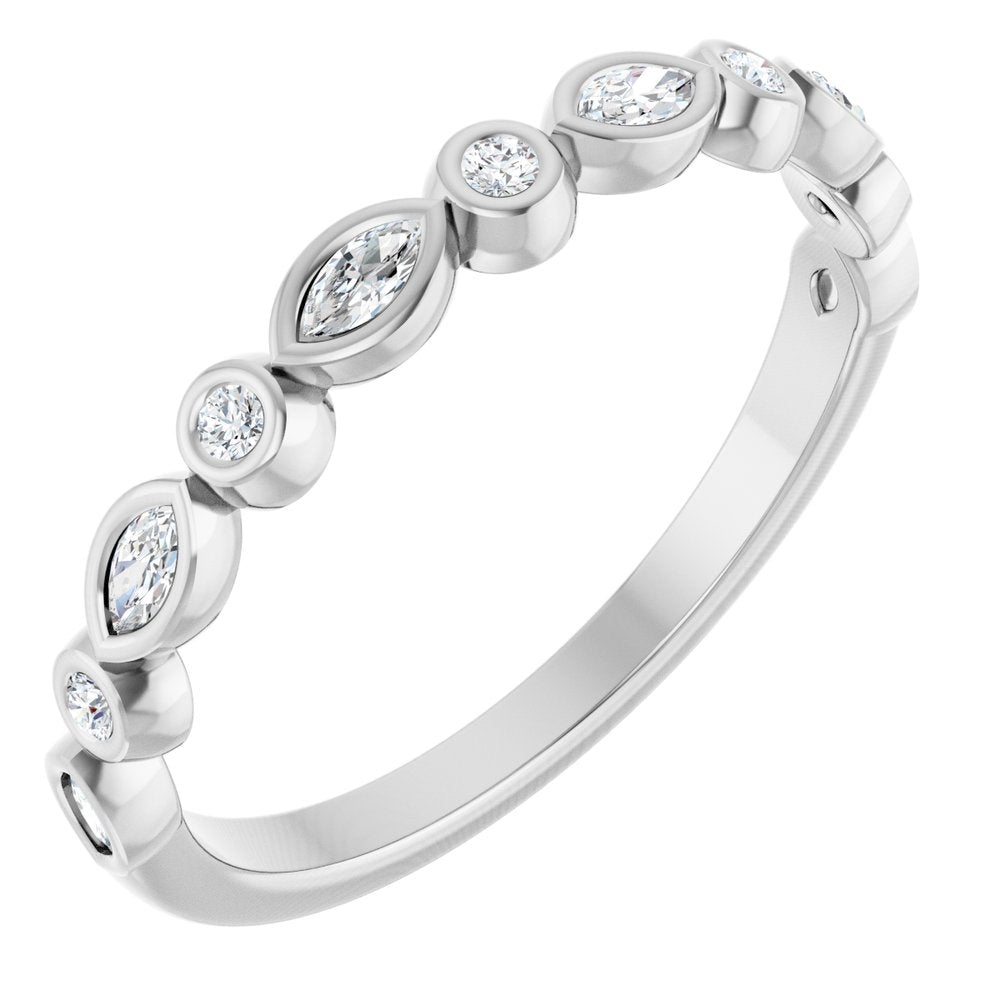 14K White 1/5 CTW Natural Diamond Anniversary Band