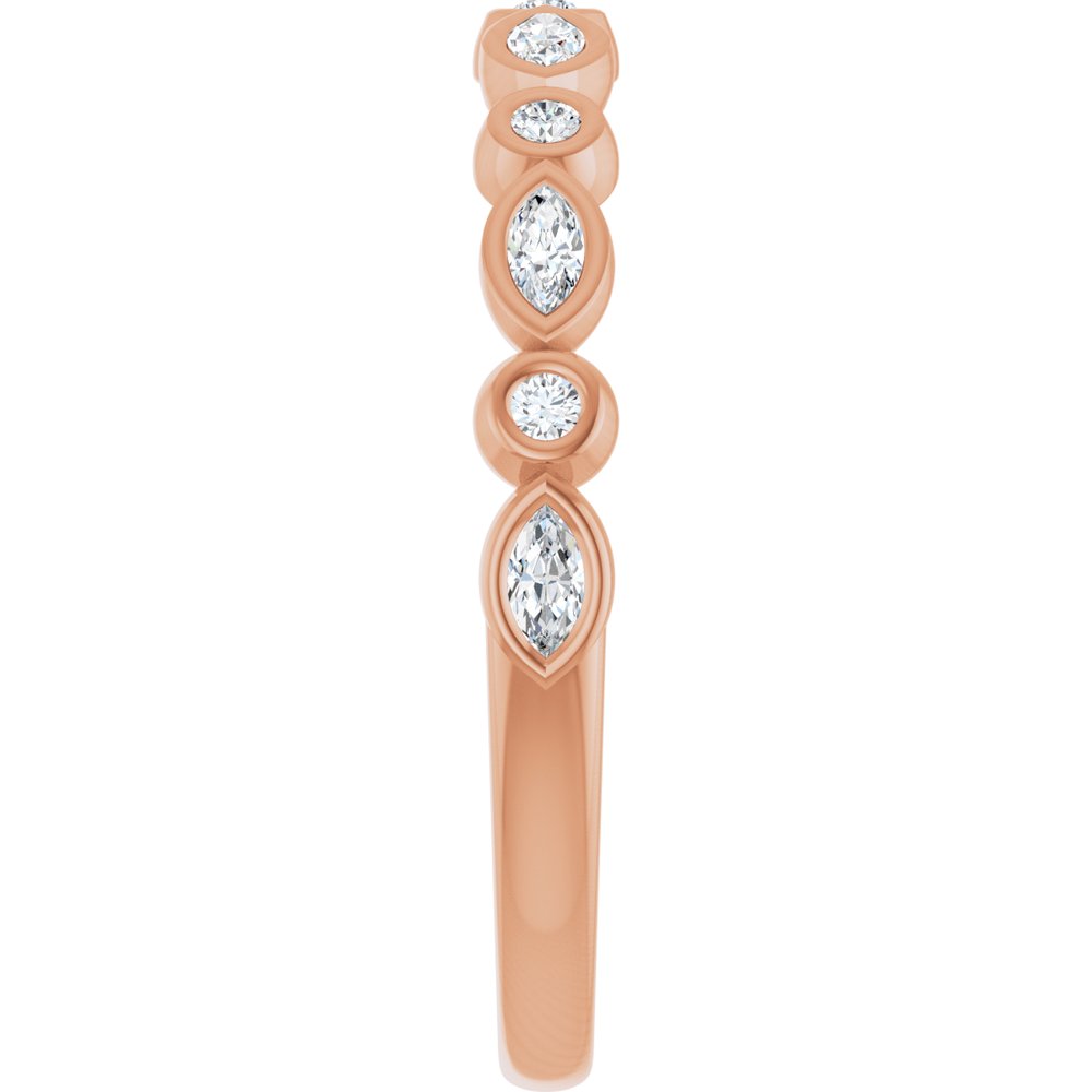 14K Rose 1/5 CTW Natural Diamond Anniversary Band