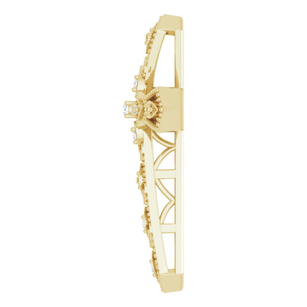 14K Yellow .025 CTW Natural Diamond Cross Pendant