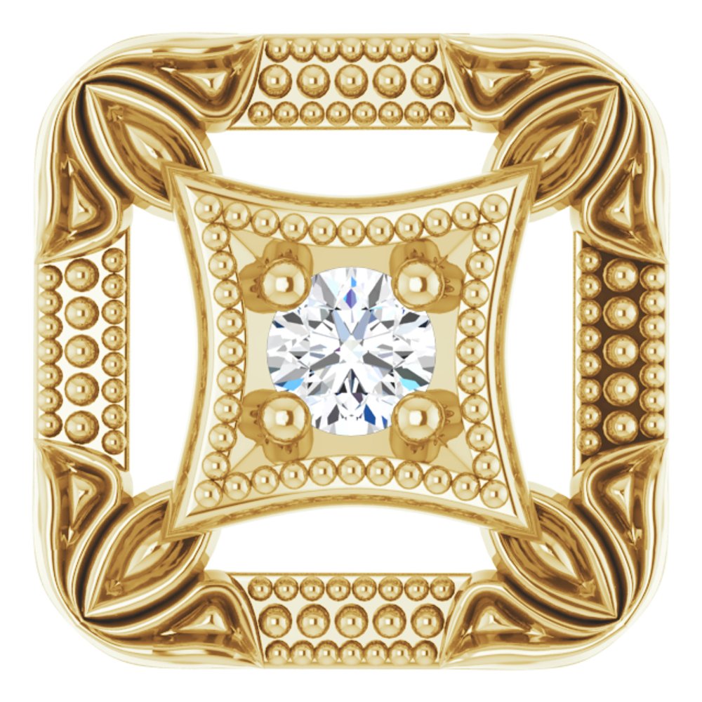 14K Yellow .03 CT Natural Diamond Vintage-Inspired Pendant