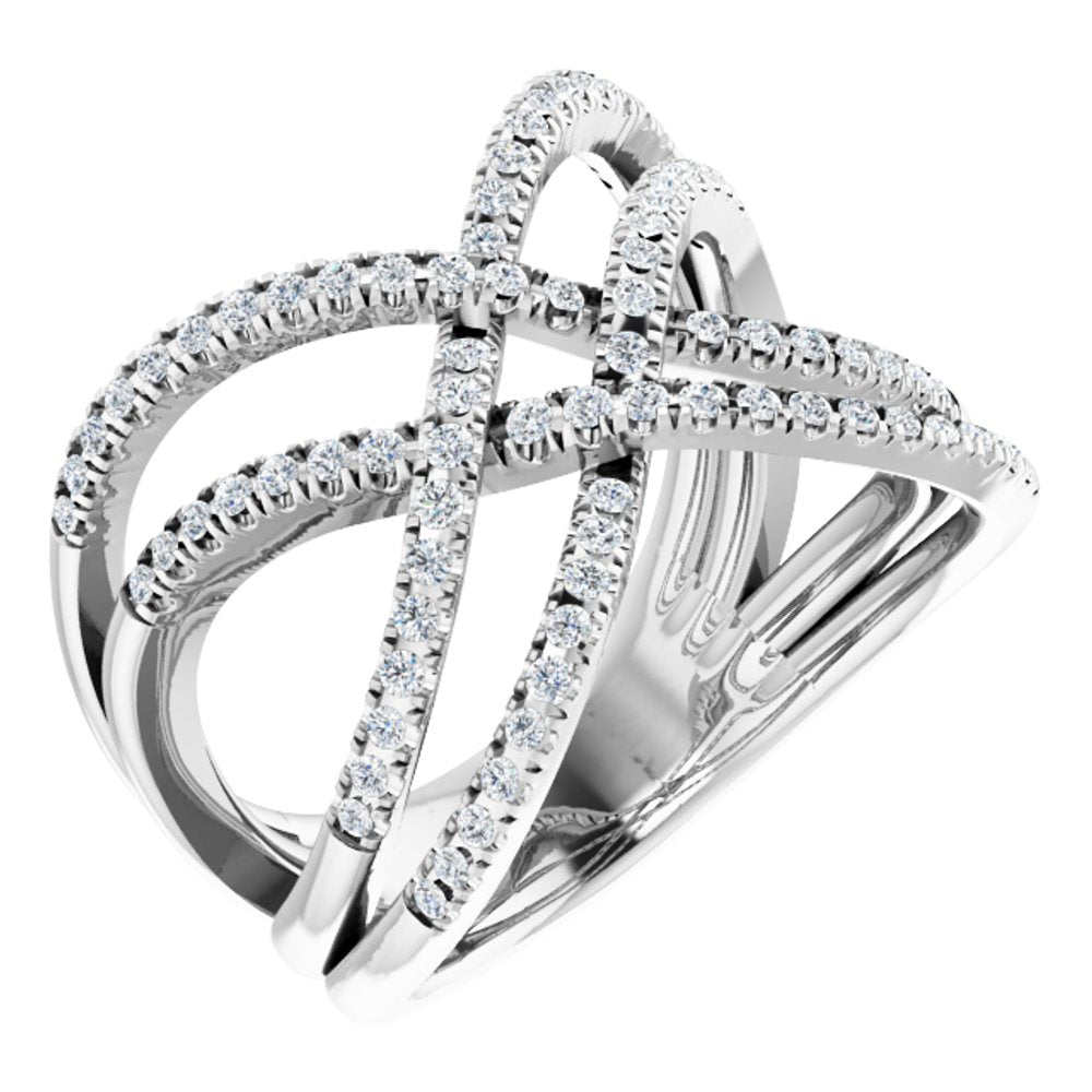 14K White 1/2 CTW Natural Diamond Ring