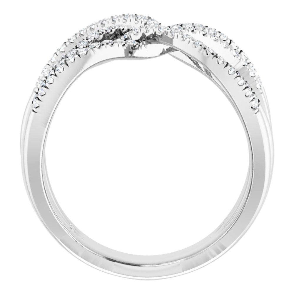 14K White 1/2 CTW Natural Diamond Ring