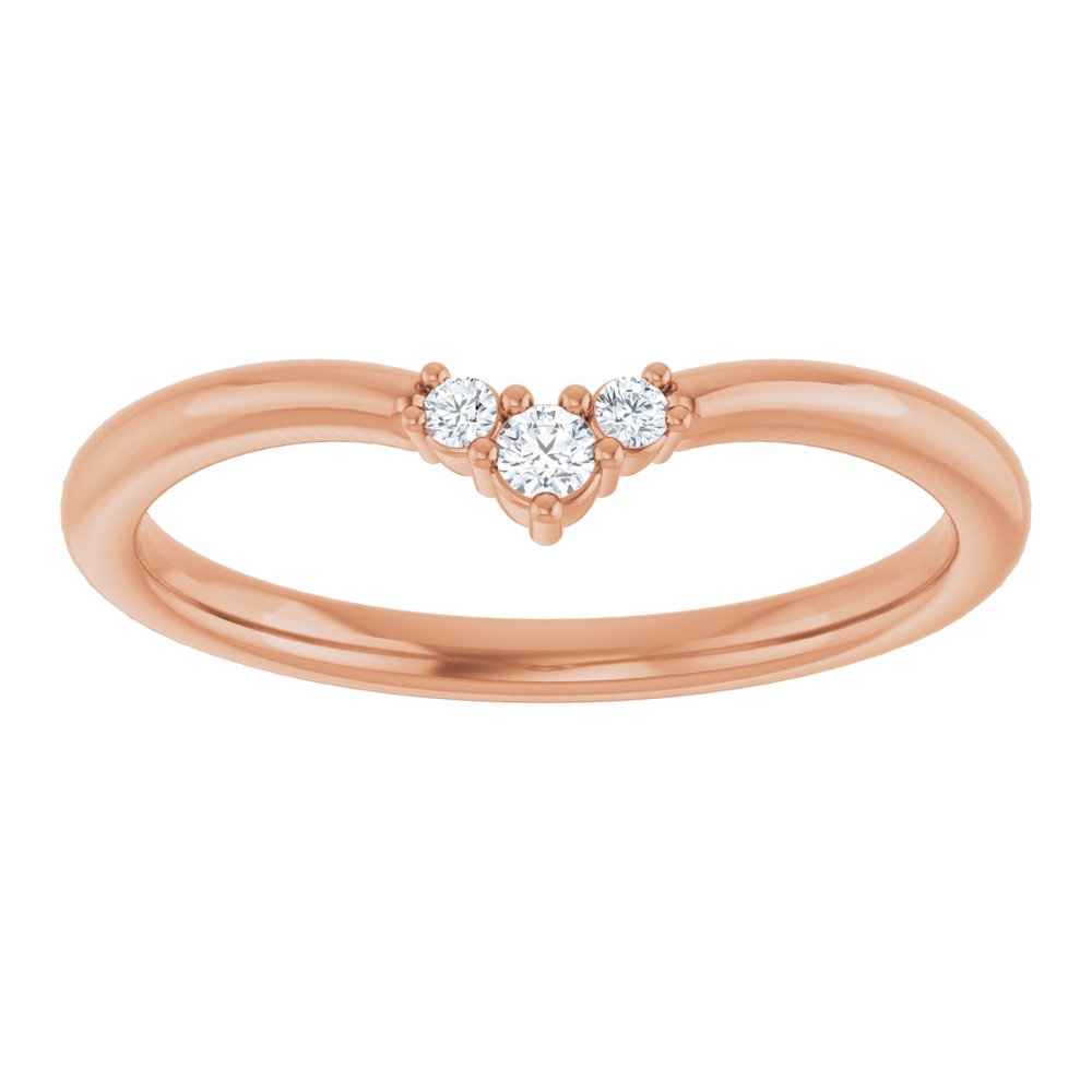 14K Rose Gold .06 CTW Natural Diamond Contour Band