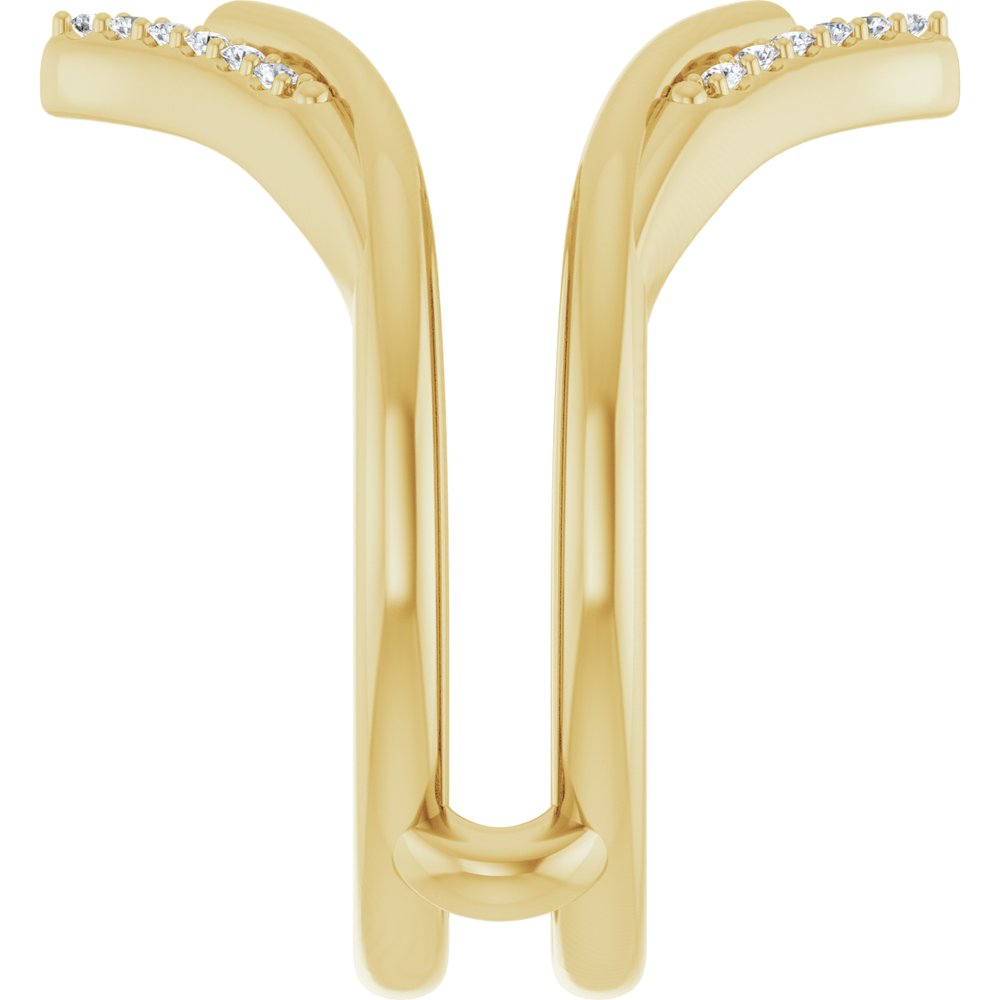 14K Yellow Gold 1/8 CTW Natural Diamond Double Row Ring Guard