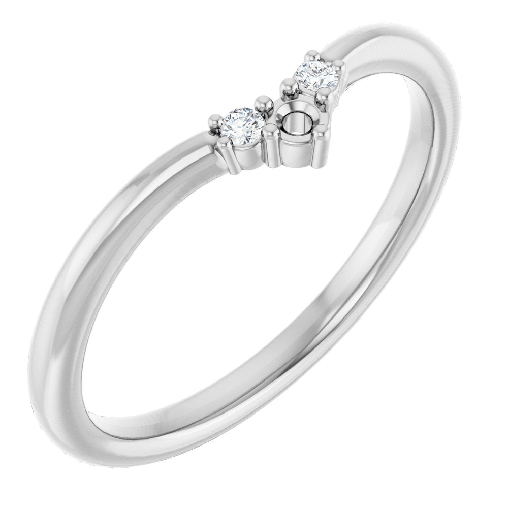 14K White Gold .06 CTW Lab-Grown Diamond Contour Band
