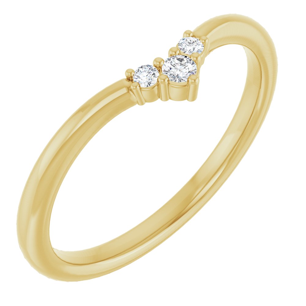 14K Yellow Gold .06 CTW Natural Diamond Contour Band
