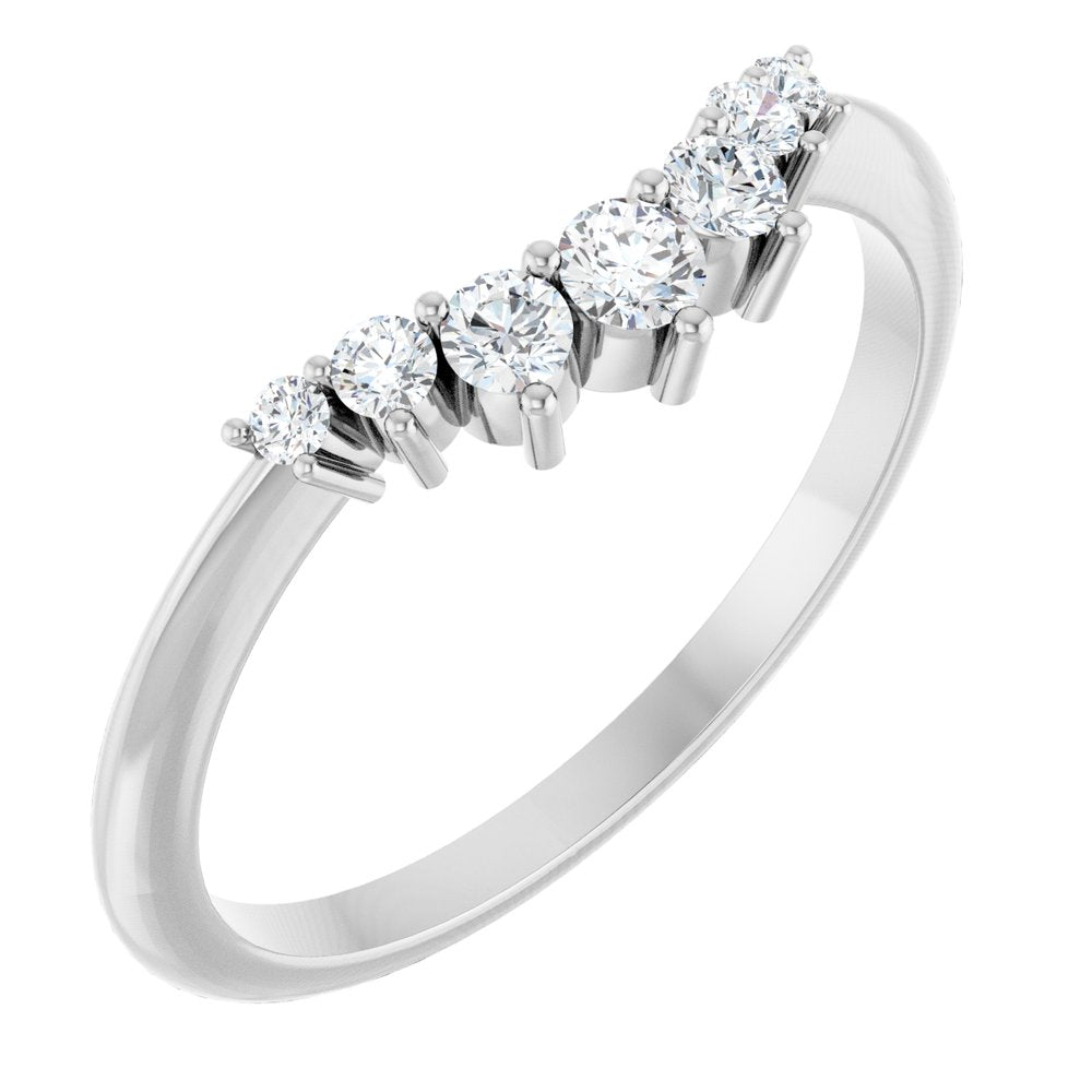 14K White Gold 1/5 CTW Natural Diamond Contour Band