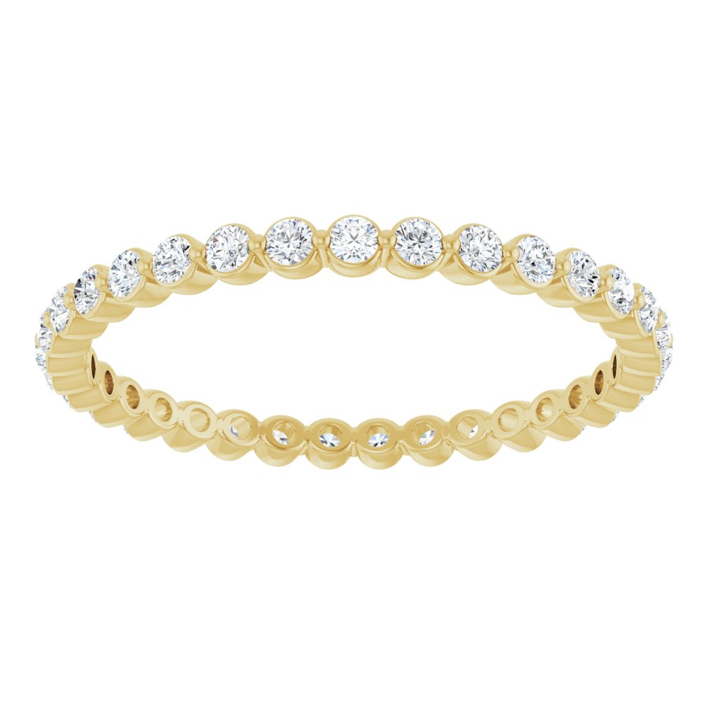 14K Yellow 3/8 CTW Natural Diamond Eternity Band Size 6.5