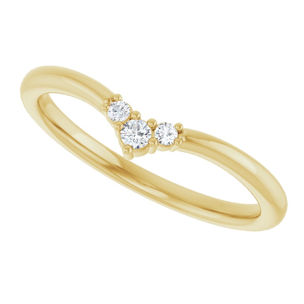 14K Yellow Gold .06 CTW Natural Diamond Contour Band