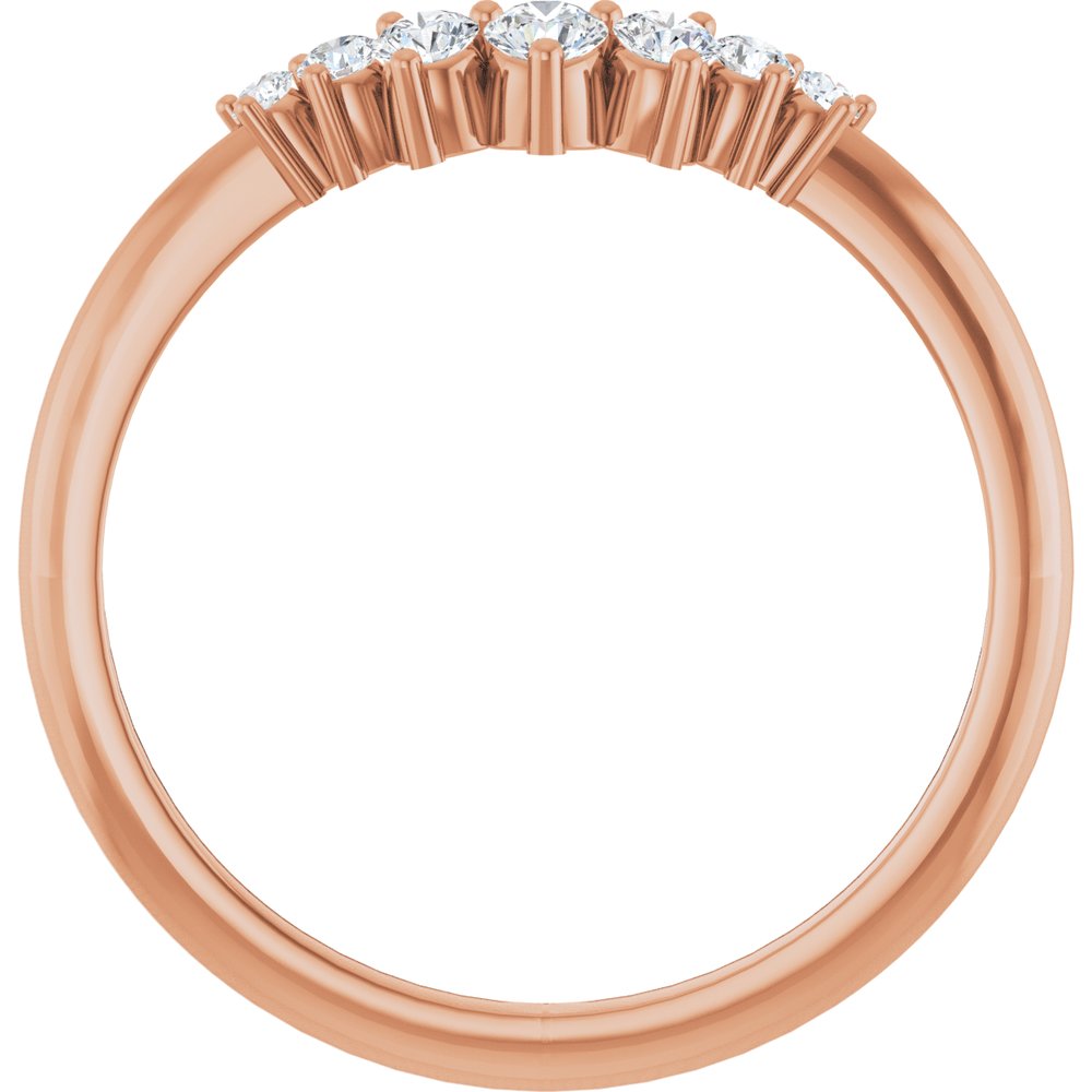 14K Rose Gold 1/5 CTW Natural Diamond Contour Band