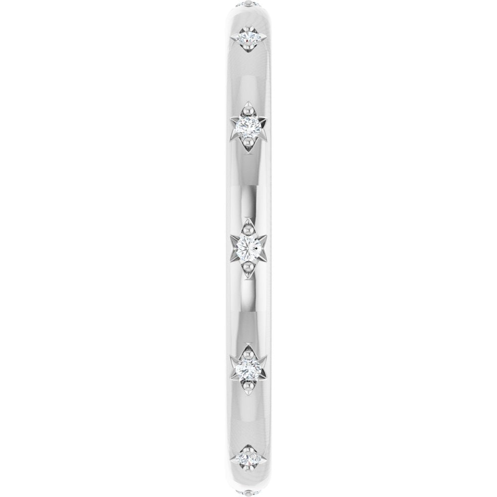 14K White Gold .05 CTW Natural Diamond Eternity Band Size 7